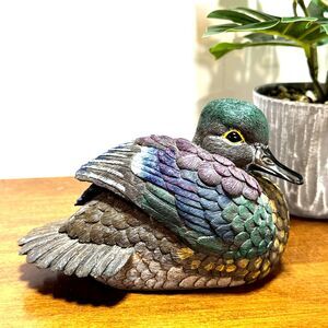 Herco Gift Widgeon Duck Figurine Heavy Colorful Knick Knack Figure